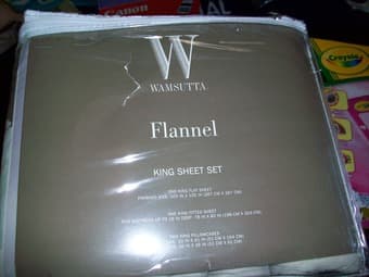 Brand New Beige Wamsutta King Size Flannel bedding for sale - $20 1