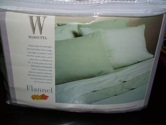 Brand New Light GreenWamsutta King Size Flannel bedding for sale - $20 1