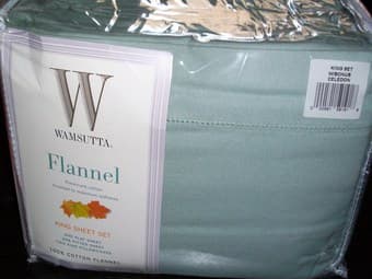 Brand New Light GreenWamsutta King Size Flannel bedding for sale - $20 3