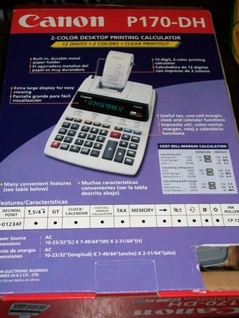 Brand New Canon P170-DH 2 Color Desktop Printing Calculator - $12 2