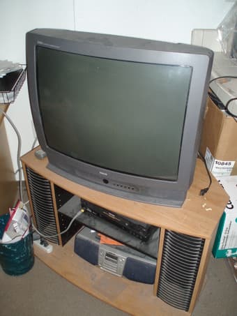 27" TV and TV stand, $30 & $20 respectively, $45 together 1