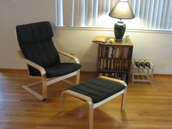Black Ikea Boliden Chair and Footstool - $40 or Best Offer 1