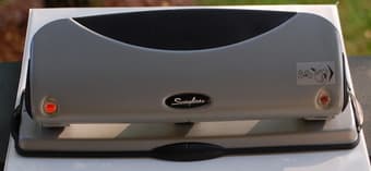 Swingline Easy-View 3-Hole Paper Punch, Silver 74063, $5 1