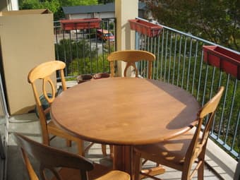 Wooden table and 4 chairs - perfect for an EV balcony - $95 2