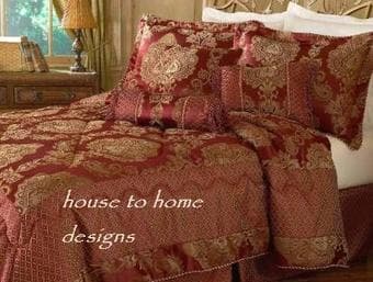 Monroe Burgundy Crest Jacquard Comforter bedroom Set $ 55 1