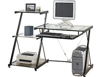desk, glass & metal computer desk 1