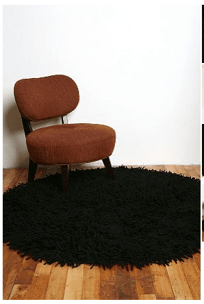 Urban Outfitters 5' round wool shag rug, $50 1