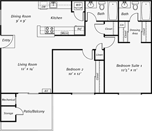 Lovely below market rate 2 BR/ 2 Bath Apt in Mountain View, Avail 4/6 3