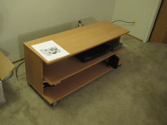 moving sale: tv stand, computer desk, shelf, etc 1