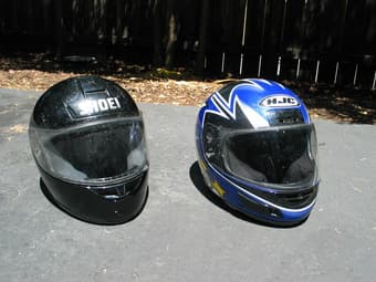2 used motorcycle helmets, $35 each 1