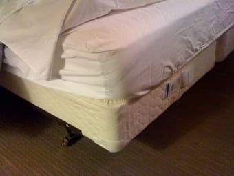 King Mattress,  box-spring, metal stand $400 1