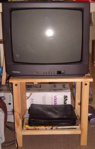 20" Toshiba TV (older model) + IKEA end table = $15 for both! 1