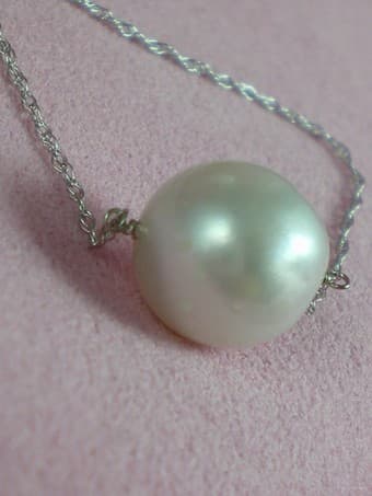 Perfect Graduation Gift:  South Sea Baroque Pearl necklace 20" chain 1