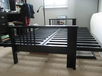 Black Full Sized Futon Sofa/Bed priced to go - $20 (mountain view) 3