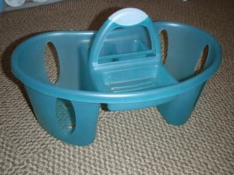 Blue shower caddy 1