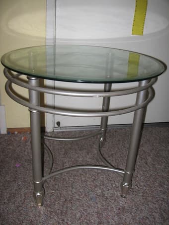 Beautiful Round table w/ glass top $25 each/ $35 for two 1