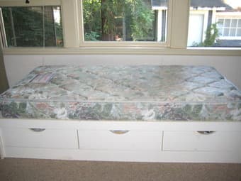 White Single Bed with 3 Drawers + mattress(pictures attached) - $90 1