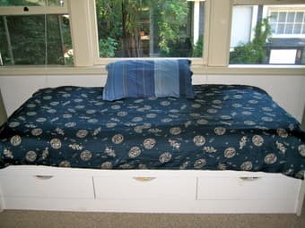 White Single Bed with 3 Drawers + mattress(pictures attached) - $90 2