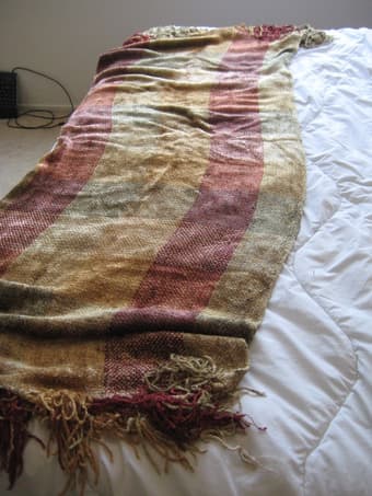 Decorative red woven pillows & decorative blanket - $15 2