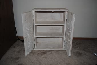 Carved Wooden Cabinet $45 2
