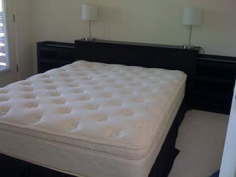 3-piece headboard/ bed shelf set - $190 3