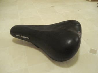 Bike Seat Schwinn Black - $10 and Bike air pump - $10 1