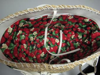 Dolce & Gabbana Woven Bag with White Patent Leather Handle 3