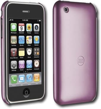 dlo hard shell case for iphone 3g/3gs plum color with free screen prot 1