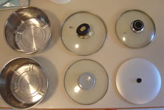 Stainless inner pot and lids for $1 or $2 each 1