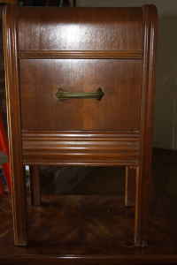 Retro bedroom dresser, night stand and double bed - $85 2