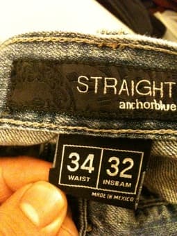 Anchor Blue MENS jeans size 36x32 2
