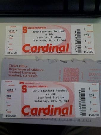 2 tickets - Stanford v. USC - Section 209 - $20 off face value 1