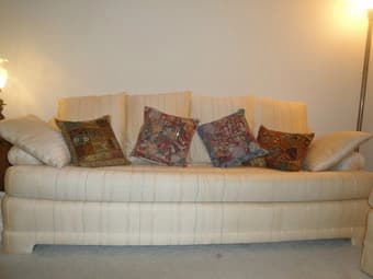 Very comfortable sofa with couch ($150) 1