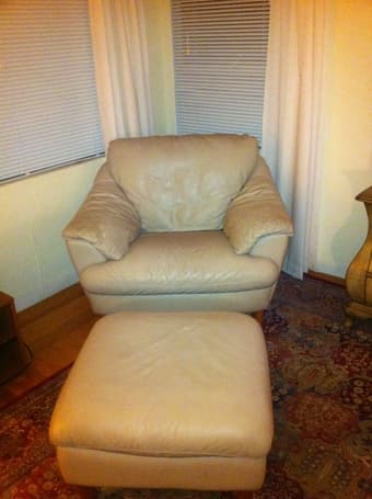 Leather Arm Chair with Ottoman! $150 1