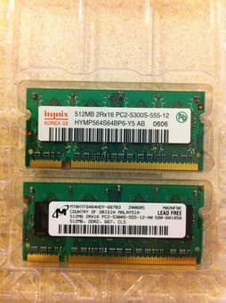 $10 - 1GB of RAM (2x512MB) PC2-5300 1