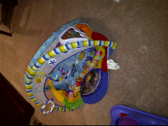 Baby front pak, back pak, play mat, monitor 2