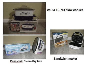 Slow cooker $15, sandwich maker $6, Steam Iron $18 OBO 1