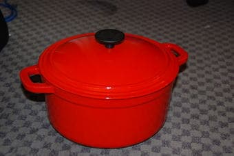 Martha Stewart Collection Red Enameled Cast Iron Chili Pot, 5.5 Qt 1