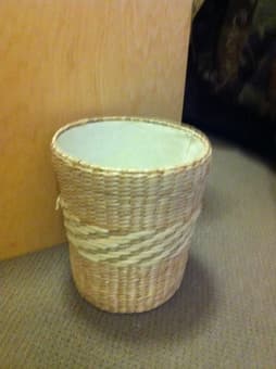 Whicker waste basket and side-table basket (matching set) - $5 1
