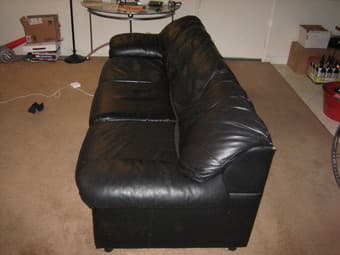 Large, comfortable black leather couch for sale, $50 2