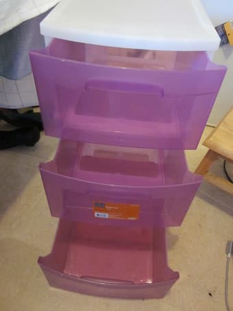 3-drawer pink plastic cart - $5 2