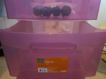3-drawer pink plastic cart - $5 3