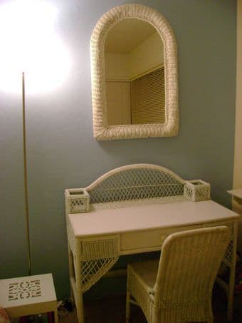 White Wicker Furniture Set and 3-Piece Nesting Table Set 1