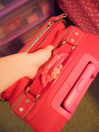 Hot Pink Guess Carry On Suitcase - $15 3