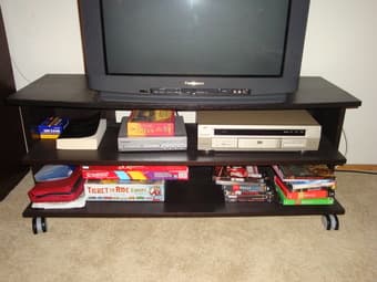 2 IKEA sofas, TV stand, desk + desk chair for sale 3