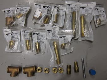 Brass pipe fittings, $30 1