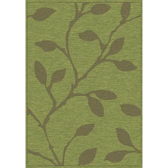 Eco-chic 5 x 7 Green Area Rug with Leaf Motif REDUCED! 1