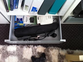 Moving Sales - White book shelves, brown cabinet, eletronics etc. 3