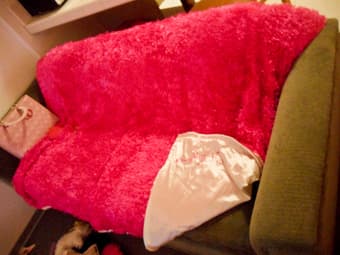 Comfortable Pink and Furry Playboy Throw :)  $5 1