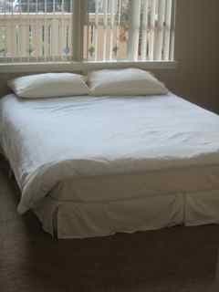 Household items: Queen Bed/ Table/ 4 chairs/ Crib/ Kitchen Contents 1